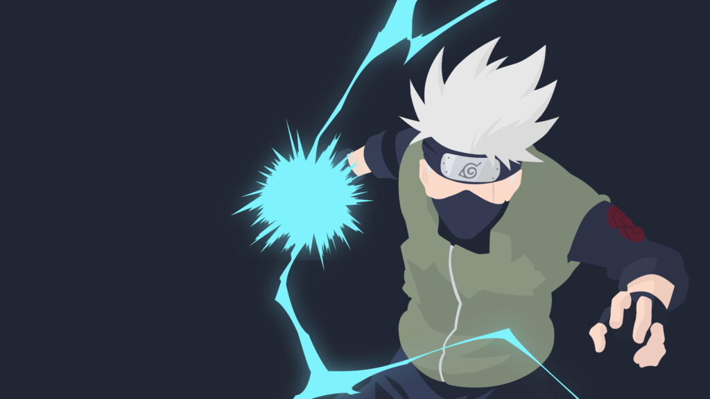 The Silent Ninja: A Minimalist Tribute to Kakashi Hatake in Naruto Wallpaper