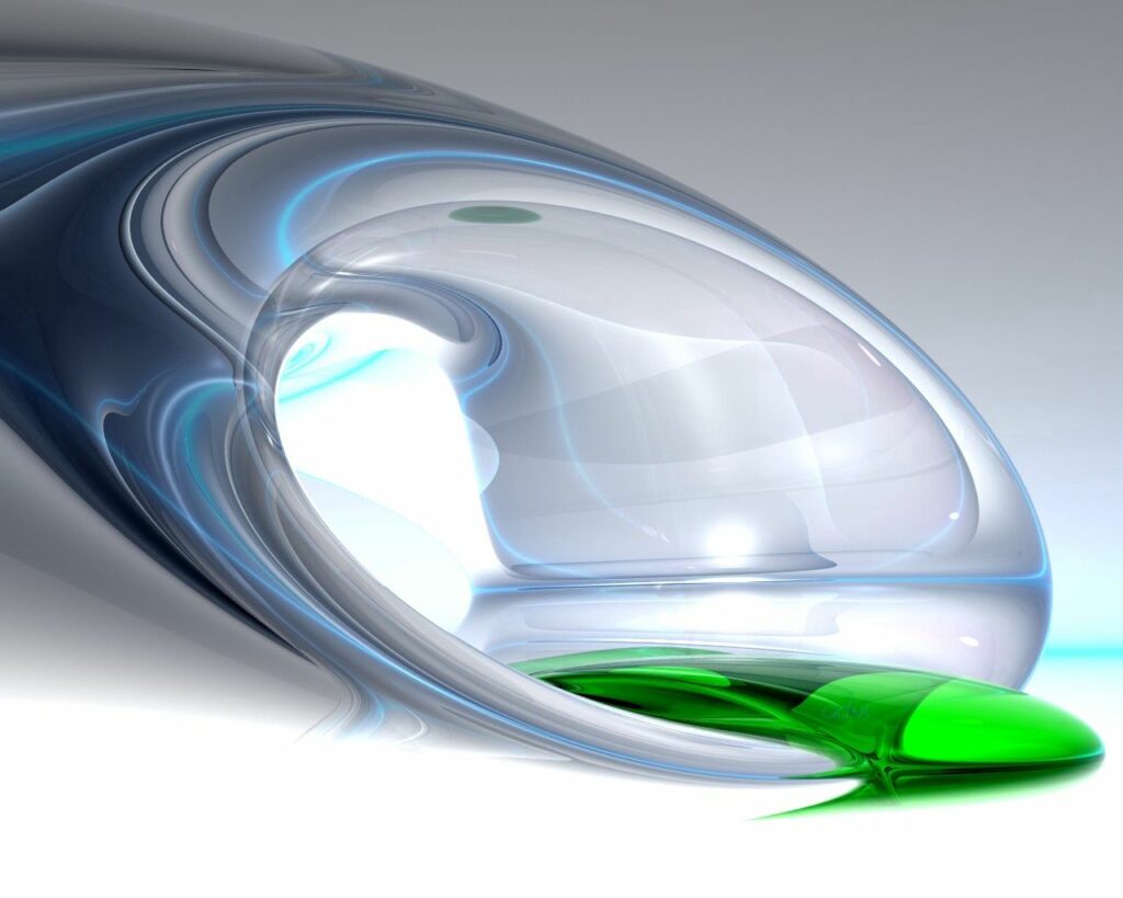 Fluid Abstract Wallpaper: Gray, Blue & Green Liquid Design Background