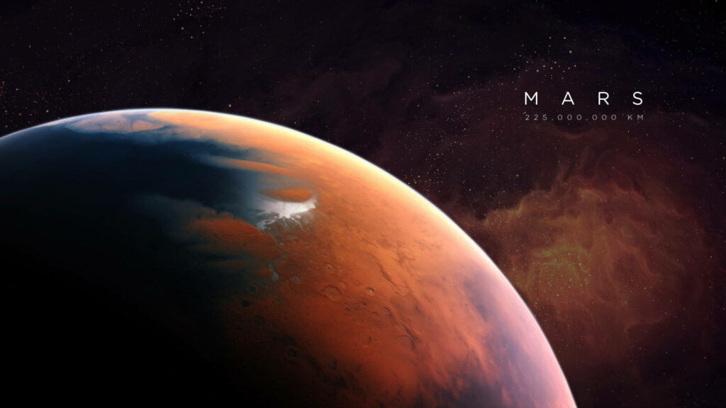 Stunning Mars Wallpaper: Vivid Red Hues & Cosmic Backdrop