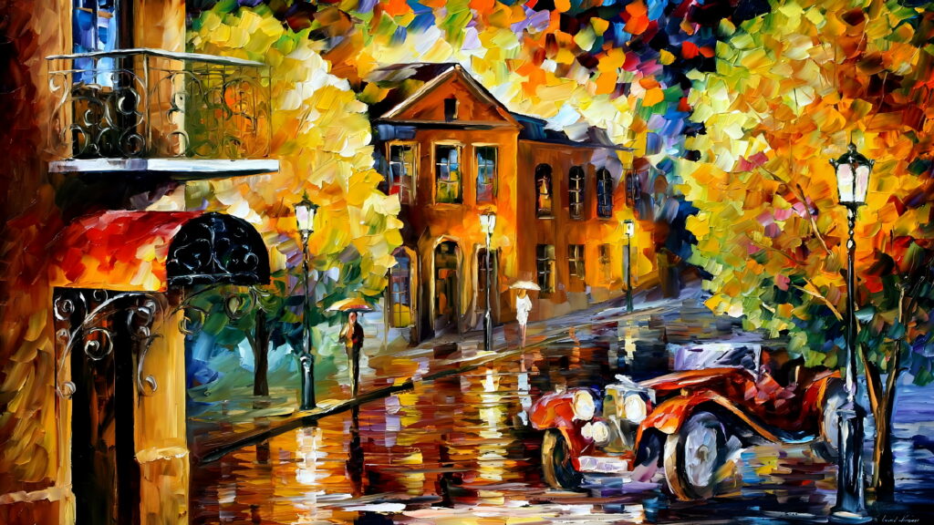 Vivid Masterpiece: An Artistic 4K Oil Painting for Captivating Wallpaper