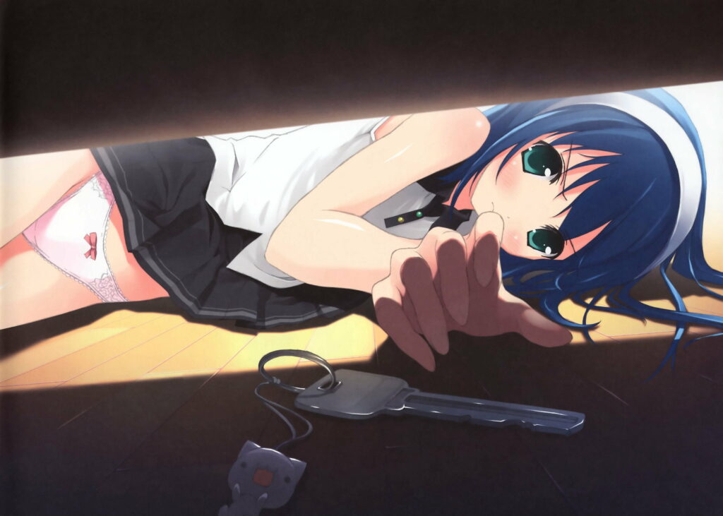 Melancholic Temptation: A Stunning Anime Maiden in a Soulful QHD Wallpaper