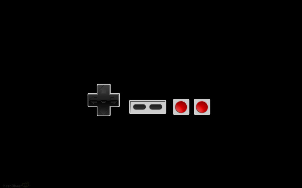 Retro Gaming Bliss: Aesthetic Minimalism in a Black Backdrop Wallpaper