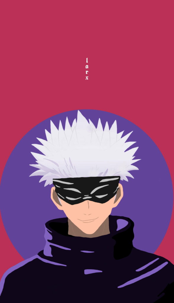 Sleek and Stylish: Minimalist Portrayal of Gojo Satoru in HD Anime Art Wallpaper
