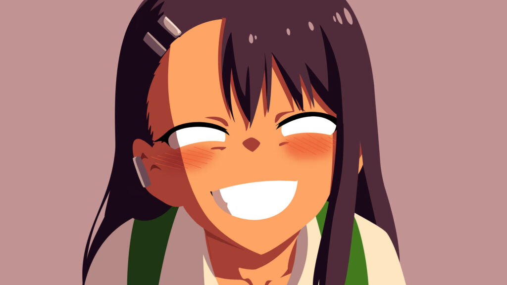 Nagatoro's Charming Smile Takes Center Stage in Simple Artwork Wallpaper