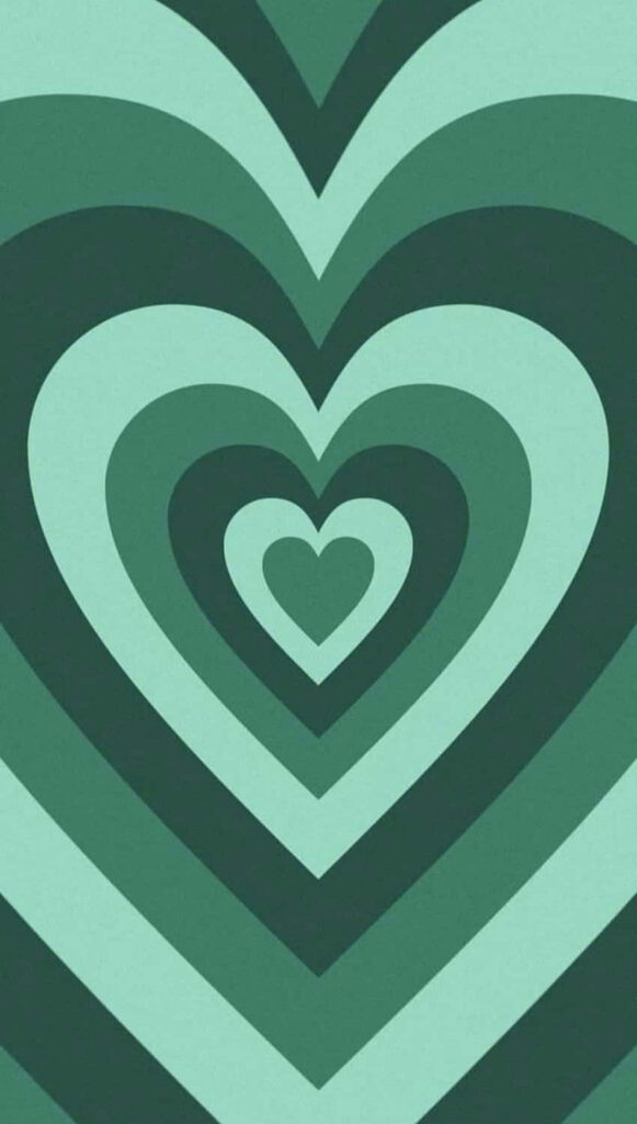 Captivating Layered Mint Green Hearts Wallpaper Background