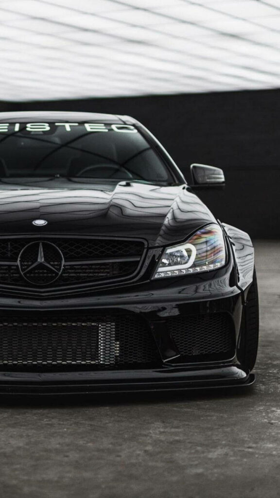 Monochromatic Elegance: A Mercedes AMG iPhone Wallpaper