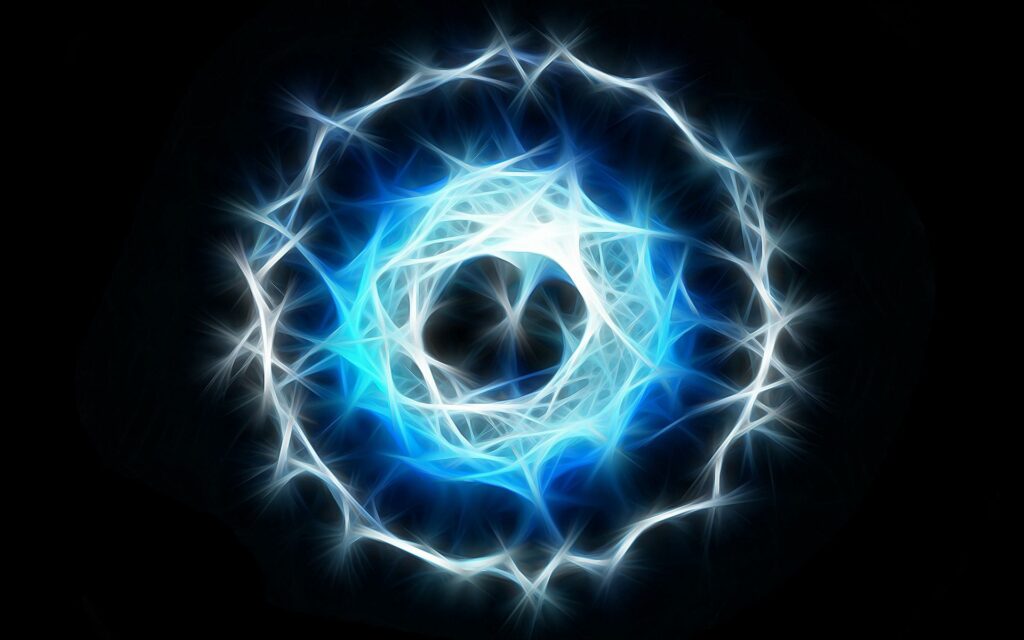 Captivating Neon Circles Wallpaper – Striking Black Background Design