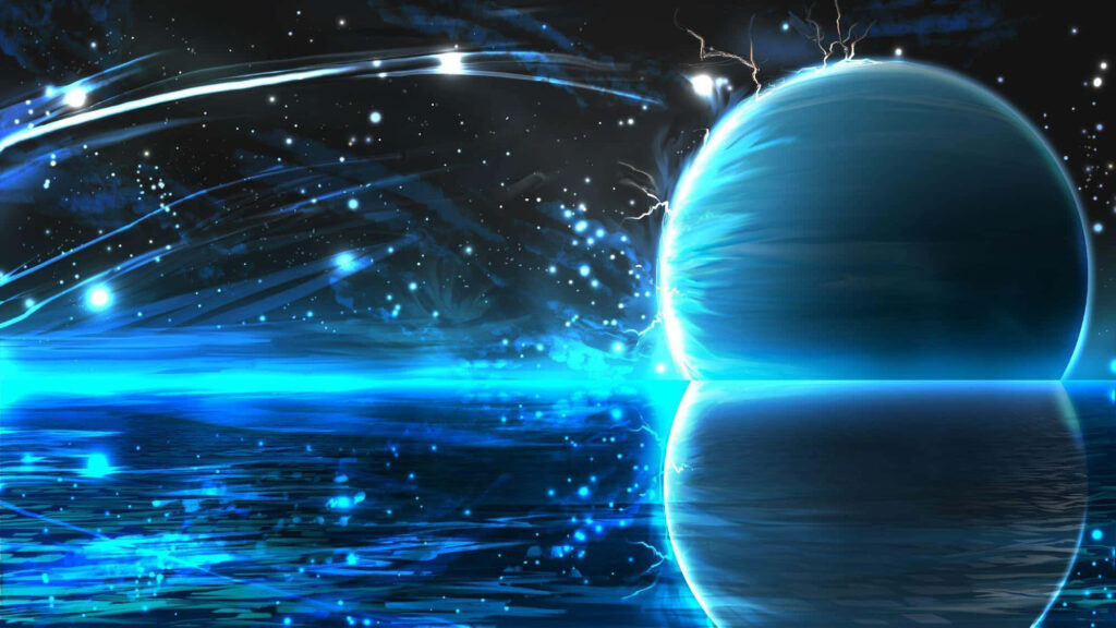 Majestic Neptune Wallpaper: Stunning Cosmic Blue Reflection Background