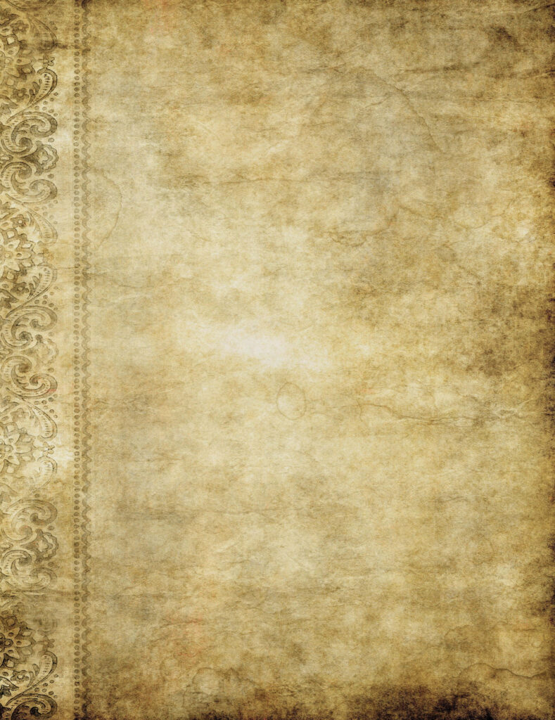 Elegant Vintage Background: Intricately Framed Brown Paper Texture Wallpaper