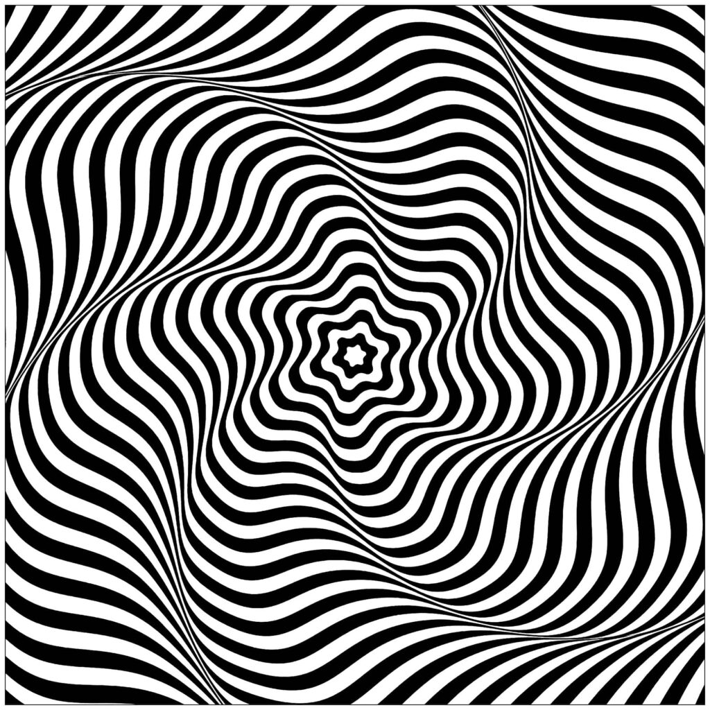 Mesmerizing Black and White Optical Illusion Wallpaper Design