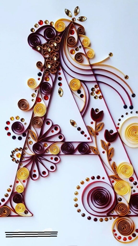 A Stunning Quilled Letter A: HD Phone Background in Paper Craft Wallpaper
