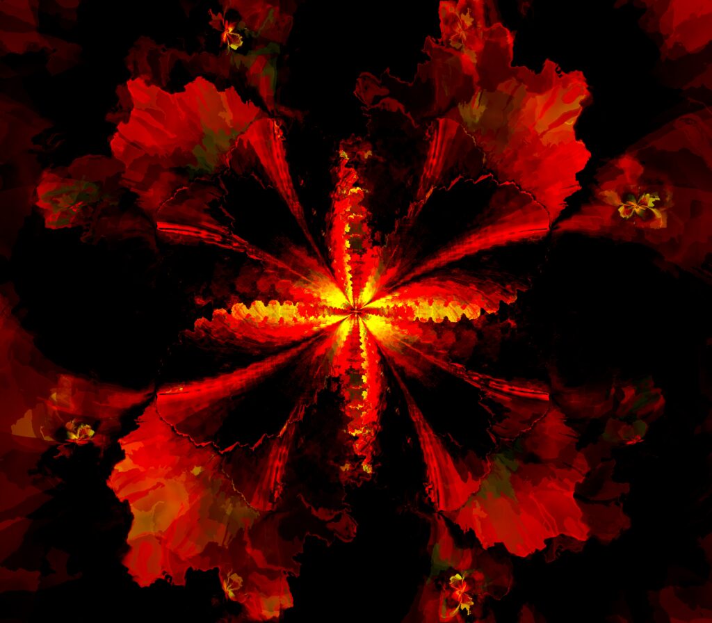 Stunning Red Fractal Pattern Wallpaper - Intricate Abstract Design