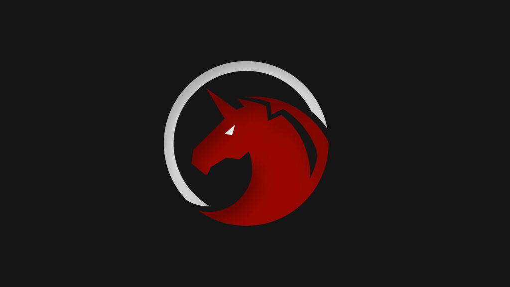 Majestic Emblem: Red Unicorn HD Wallpaper