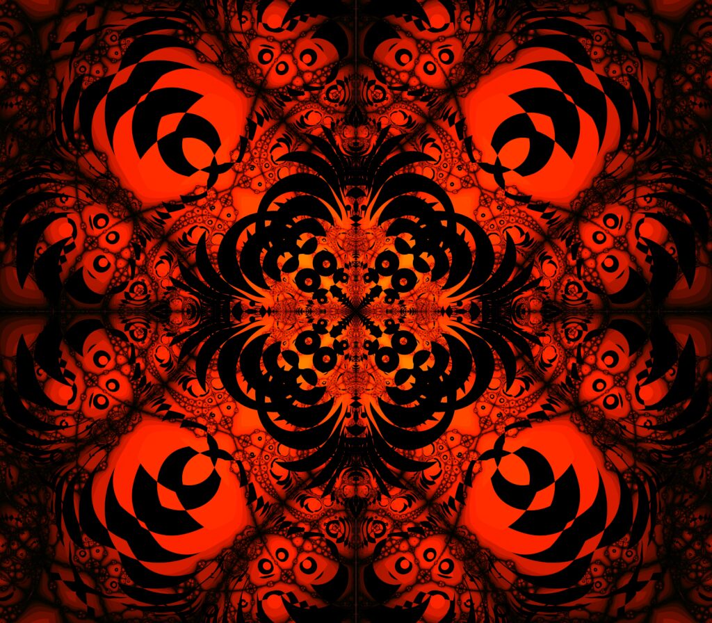 Stunning Red & Black Fractal Wallpaper: Intricate Patterns & Depth