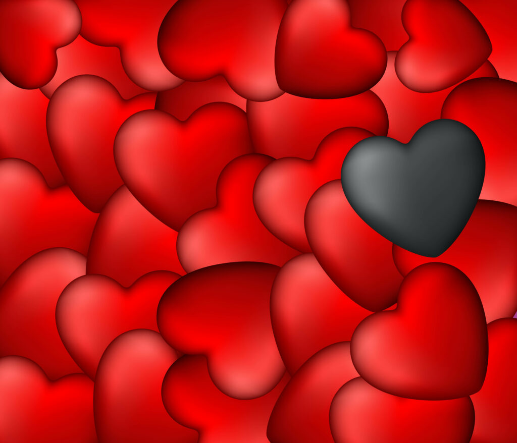 Vibrant Red and Black Heart Assortment: The Ultimate Celebration Stealer! Wallpaper
