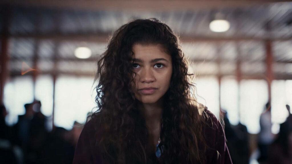 Thoughtful Rue Bennett Wallpaper from HBO's Euphoria - School Setting