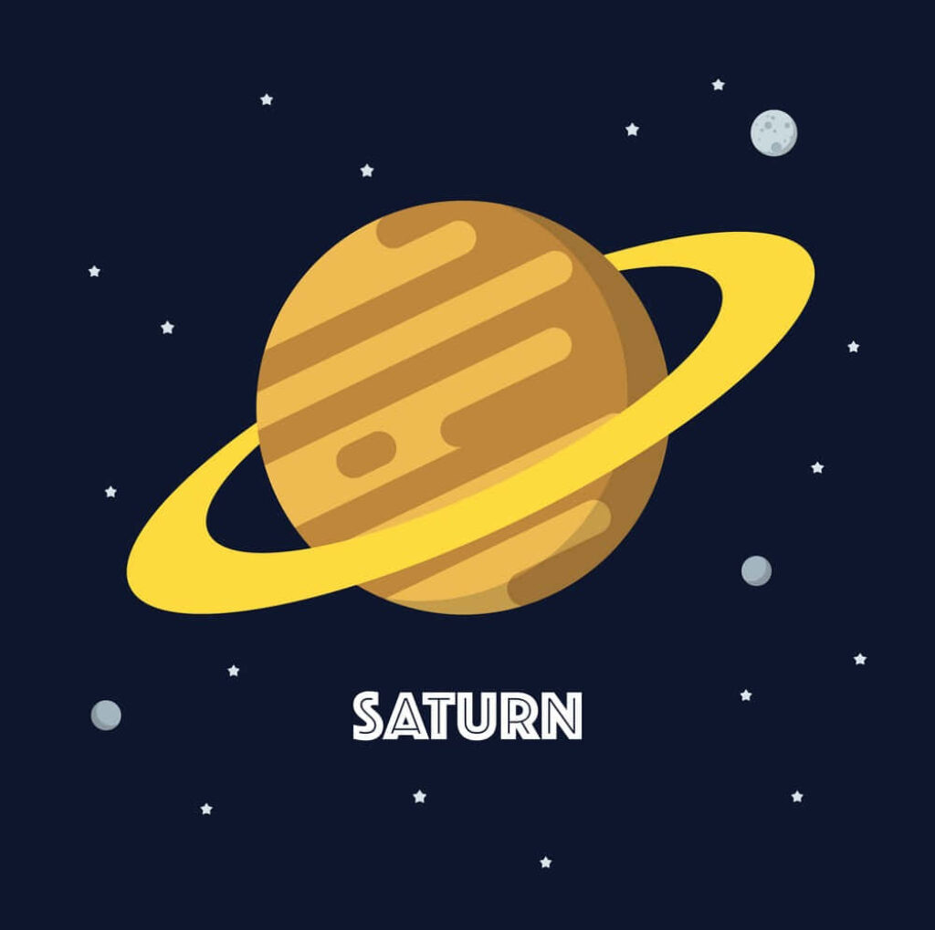 Stunning Saturn Illustration: Cosmic Wallpaper with Iconic Rings