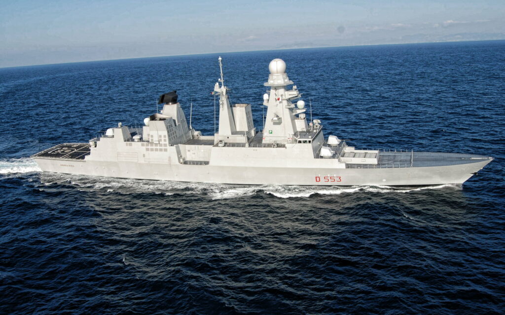 Strength of the Seas: The Majestic Italian Destroyer Andrea Doria Wallpaper