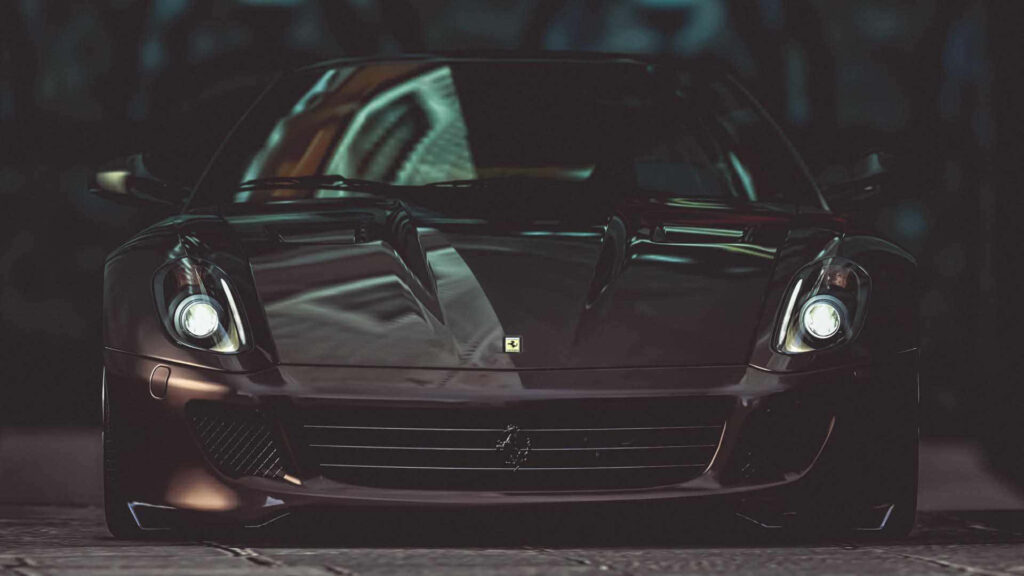 The Symbol of Speed: Captivating the Senses with the Striking Ferrari 599 GTB Fiorano's Thrilling Dynamism Wallpaper