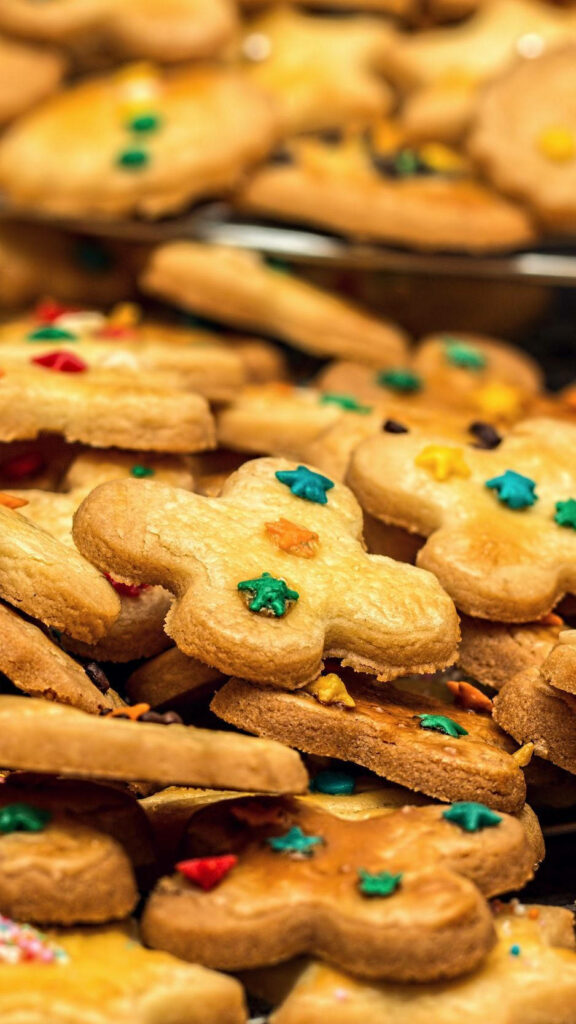Star Cookies Set against a Mesmerizing Background Image Wallpaper