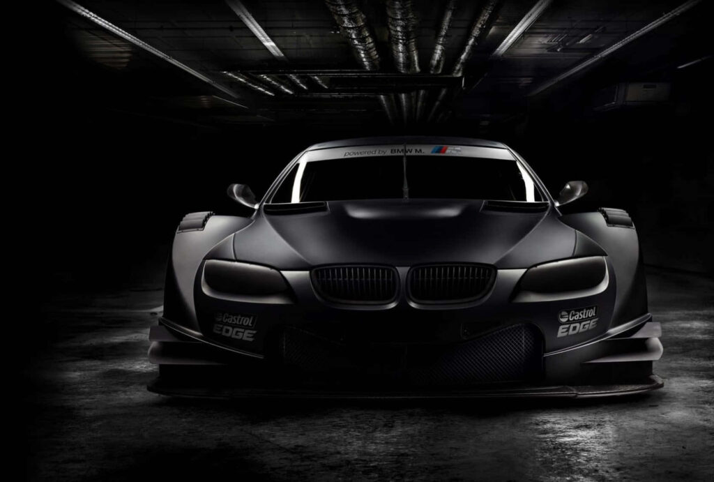 Matte Black Marvel: Stunning Studio Shot of Custom BMW M6 GT3 Graces Tablet Wallpaper
