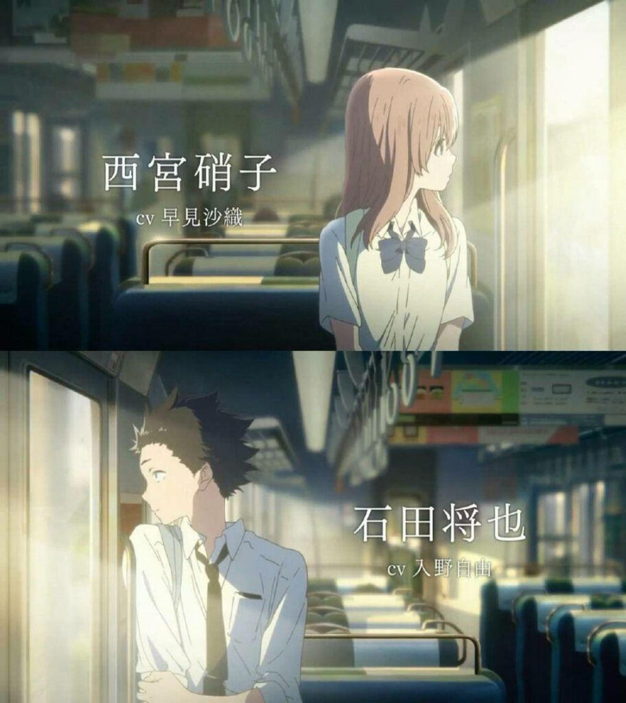 Unforgettable Memories Unfold: Shoya, Shouko, and Friends Embrace Summer's Joy Through a Scenic Train Journey in A Silent Voice Wallpaper