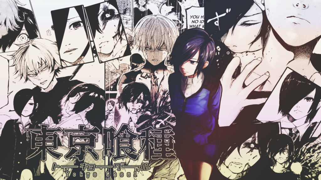 The Fierce and Resilient Touka Kirishima Roars in this Stunning Anime-Inspired Tokyo Ghoul Wallpaper
