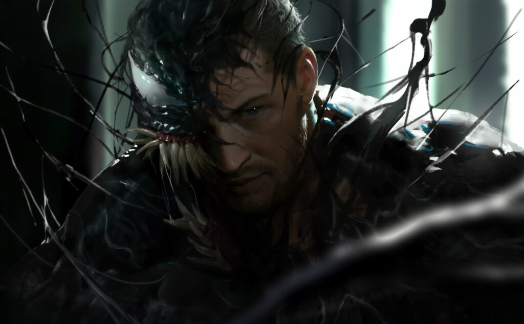 Visceral Masterpiece: Venom's Raging Digital Art in 5K Glory Wallpaper