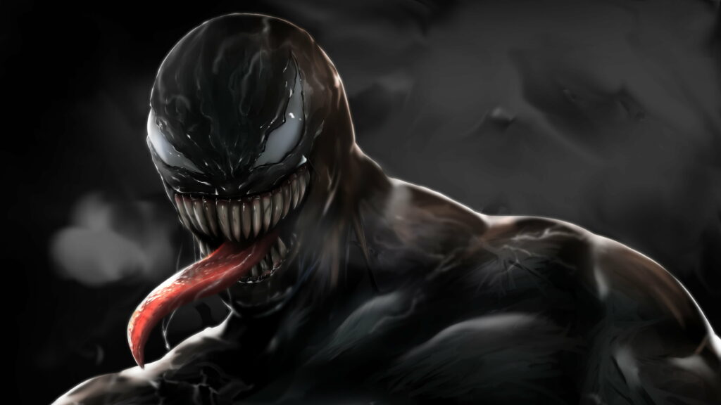 Superhero Extravaganza: Mesmerizing 4K Venom Artwork Wallpaper
