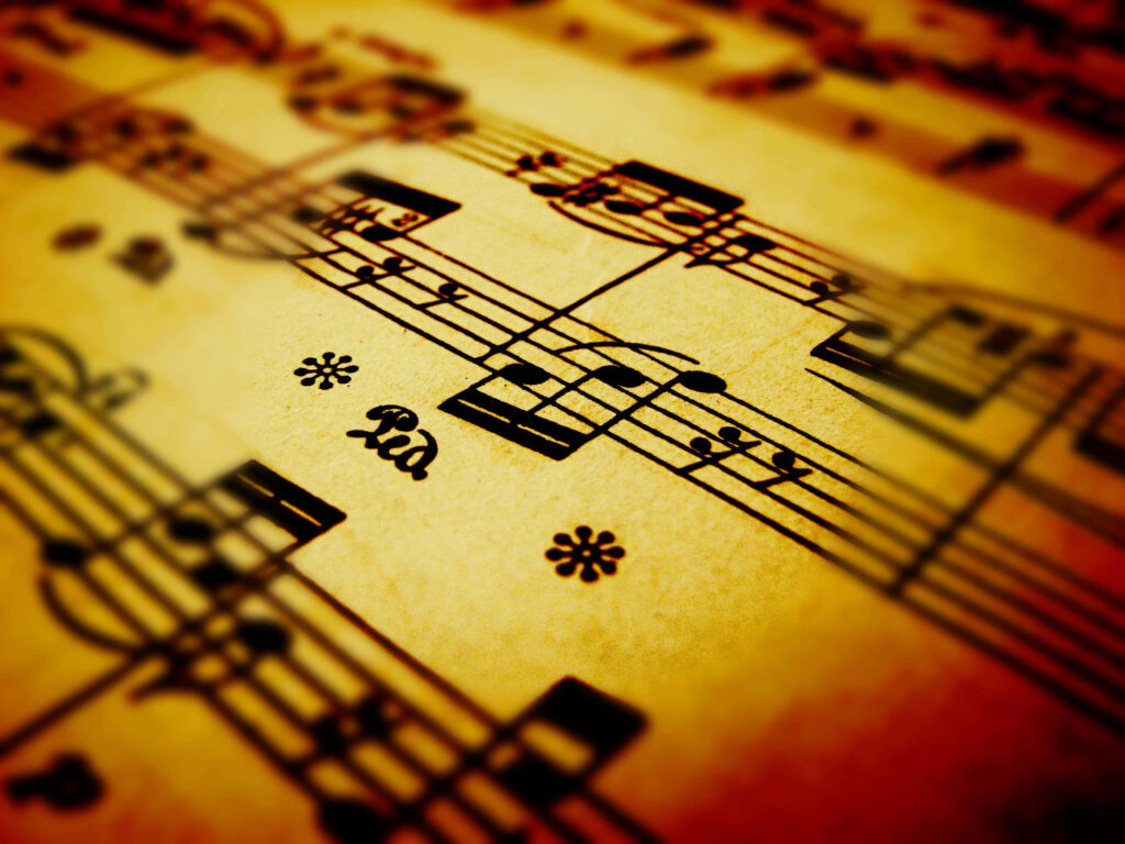 Timeless Beauty of Classical Music: Vintage Sheet Music Wallpaper