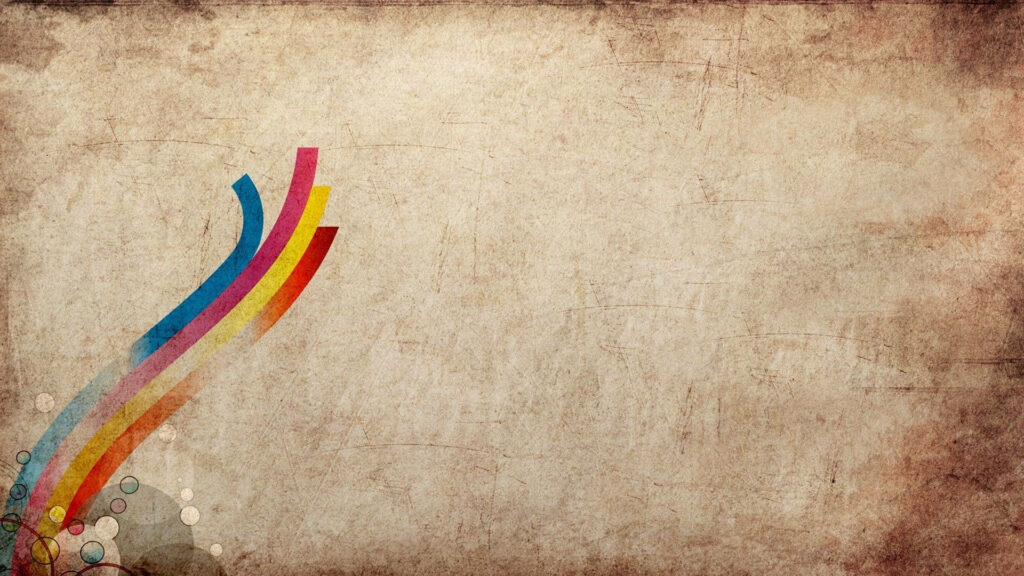 Vintage Elegance: A Captivating Rainbow Design on Aged Paper Background Wallpaper