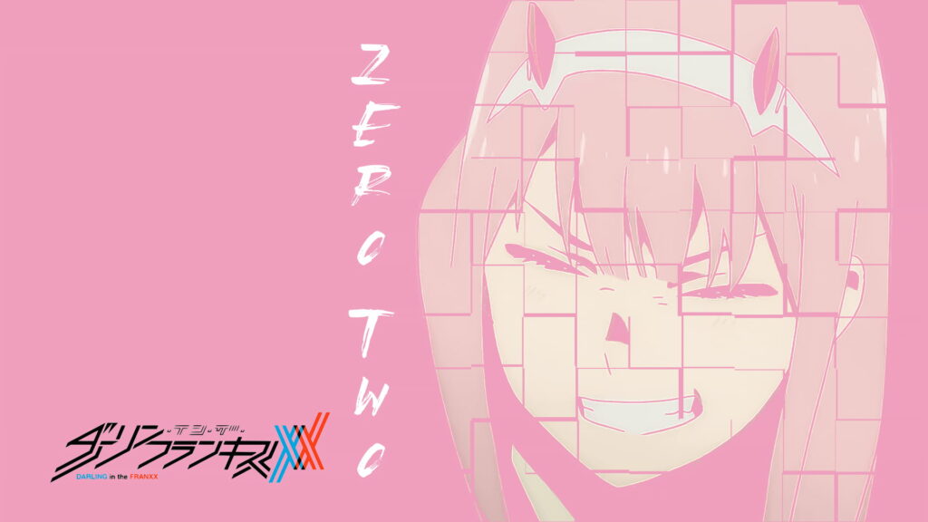 Zero Two: The Rosy Temptation - Mesmerizing HD Background from Darling in the FranXX Anime Wallpaper