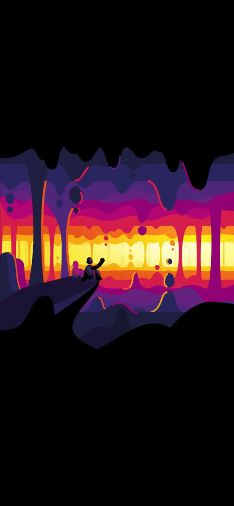 Vibrant Animated Background: Kurzgesagt's Striking Video Still for Amoled Displays Wallpaper