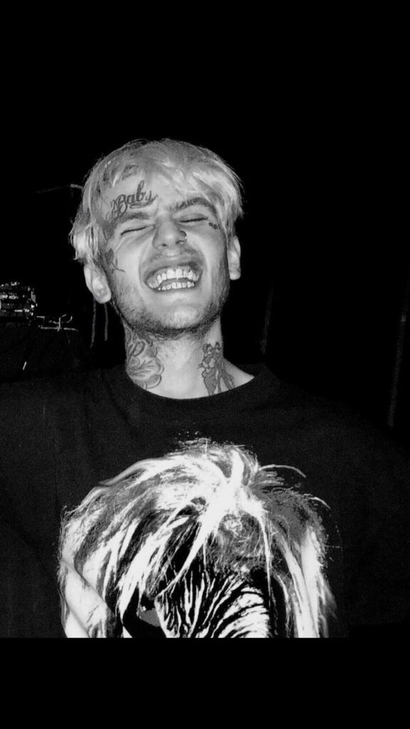 HD Black and White Music Icon: Lil Peep's Captivating Singer Portrait Wallpaper