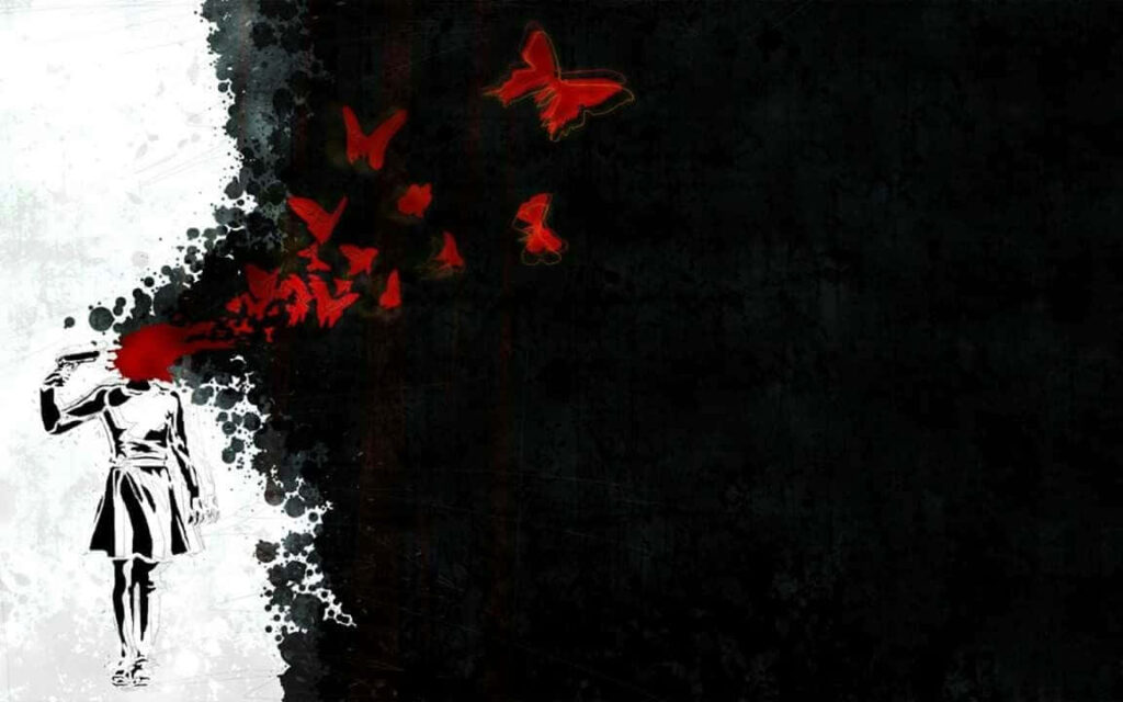 Melancholic Anime World: A Struggle in Shades of Depression Wallpaper