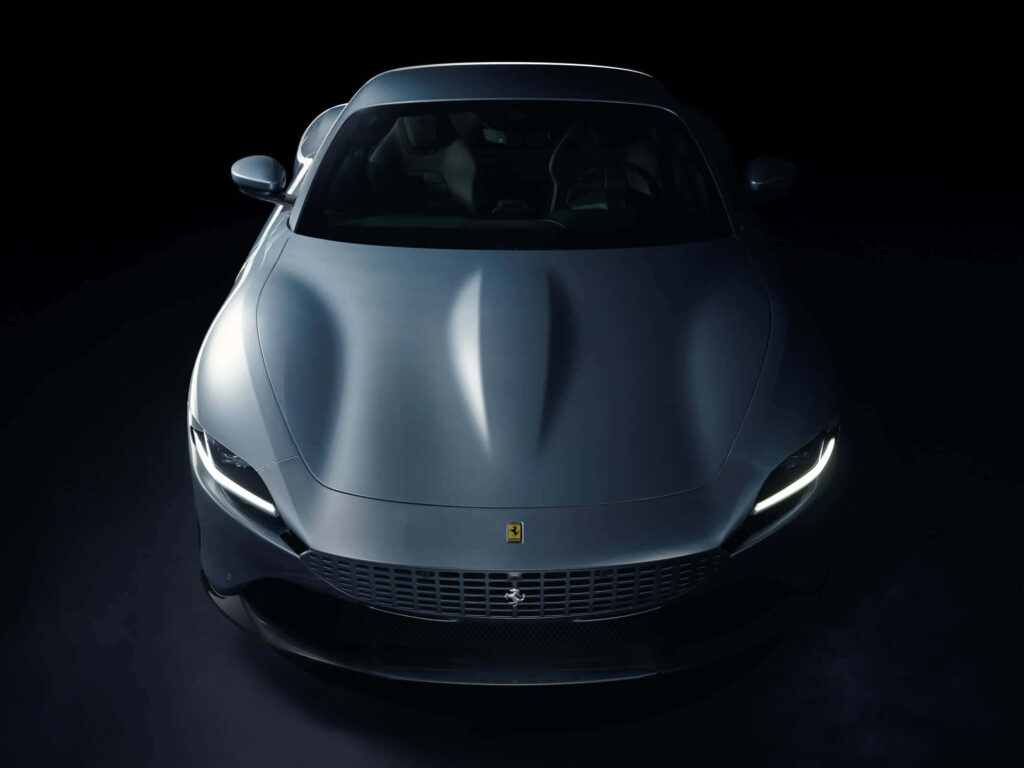 Ferrari Roma: A Captivating Masterpiece - High-Definition Snapshot Enhancing its Sleek Design and Remarkable Details Wallpaper