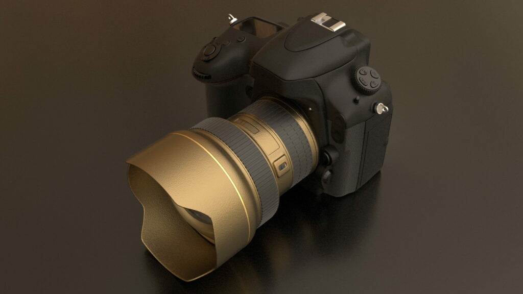 Elegant Nikon Camera: Capturing Brilliance in Black and Gray - A Melodic Symphony of Digital Photography in HD Wallpaper