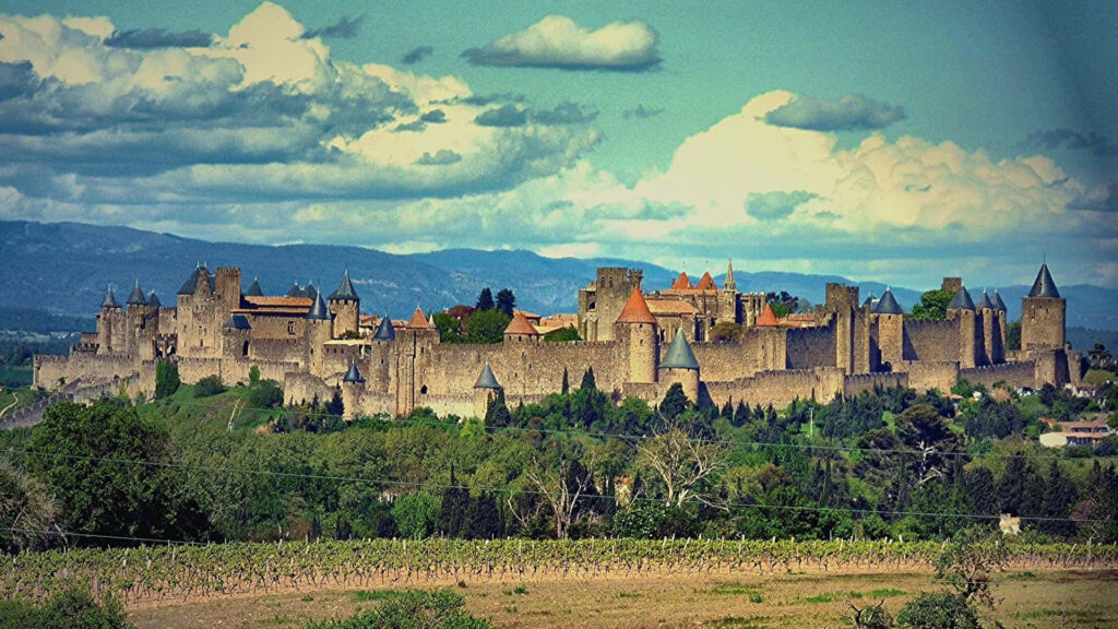 Medieval Carcassonne Wallpaper: Historic Walled City Background