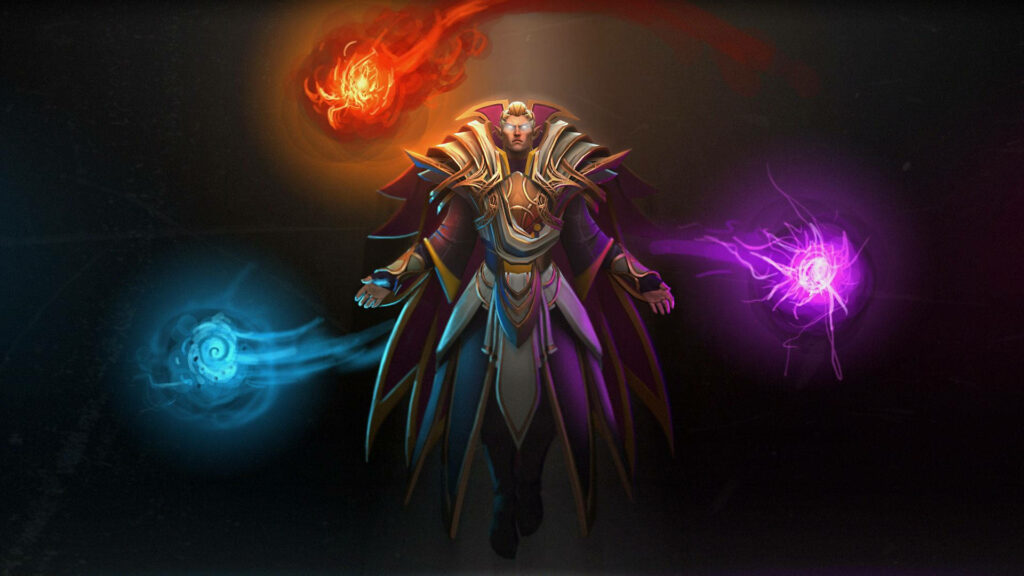 Carl, the Invoker of Elements: Unleashing His Arsenal in Dota 2 Wallpaper
