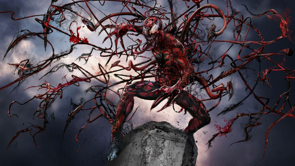 Carnage Unleashed: Menacing Marvel Graveyard Wallpaper - 2560x1440 Horror Aesthetic