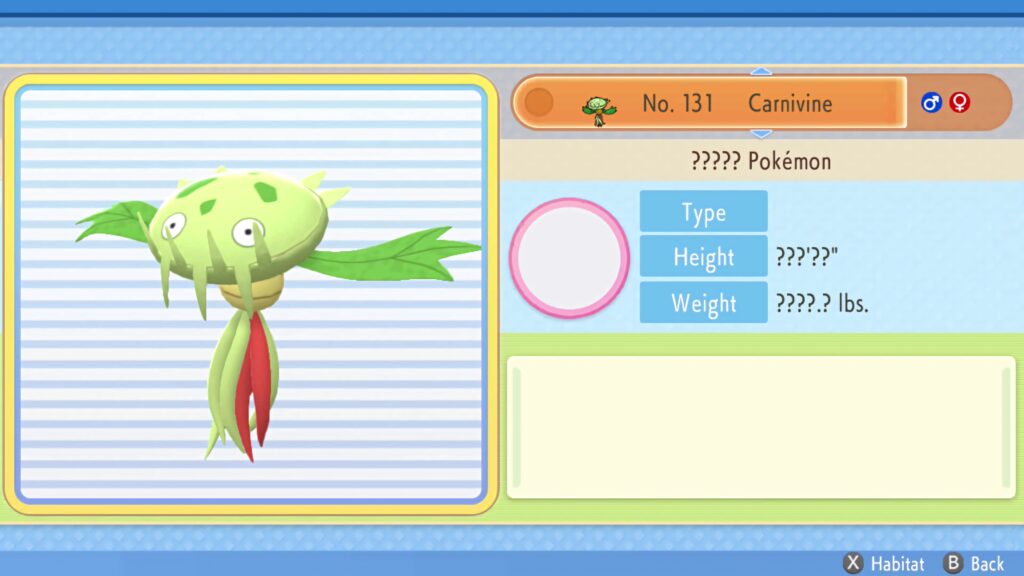 Carnivine Pokémon wallpaper with vivid green tones leafy details and classic Pokédex style background