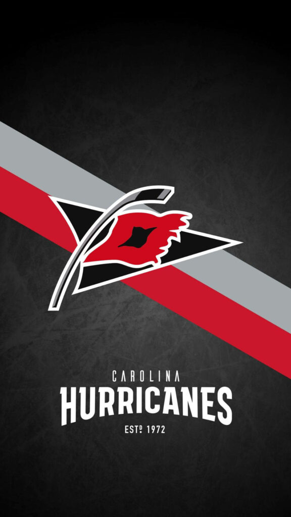 Carolina Hurricanes logo with red gray black diagonal lines modern hockey wallpaper background