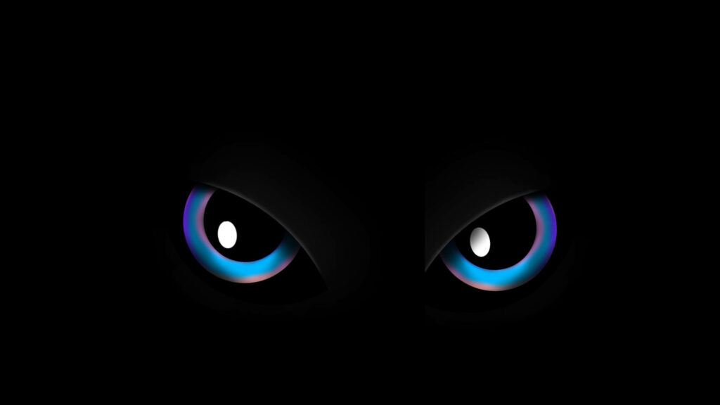 Vibrant Amoled Display: Mesmerizing Cartoon Blue Eyes in Stunning 4k Desktop Wallpaper