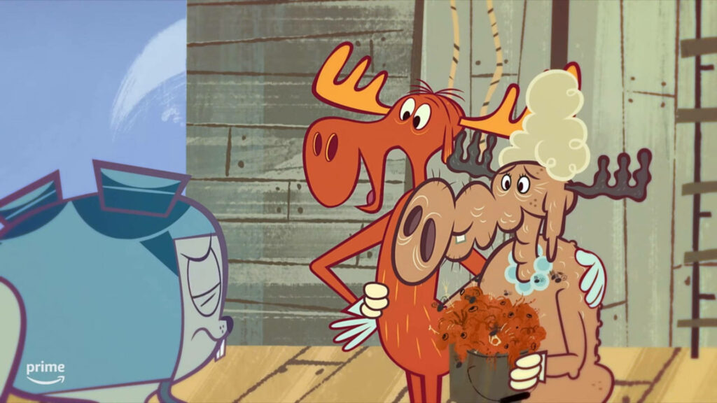 Whimsical Delights: Exploring Beloved Cartoon Characters in a Vibrant Rocky and Bullwinkle Universe Wallpaper