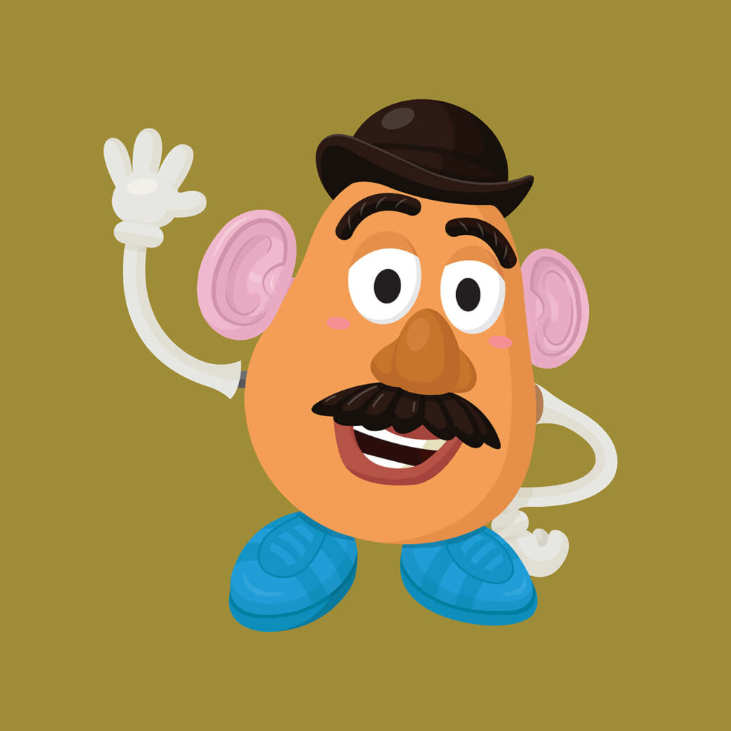 Cartoon Mr. Potato Head Wallpaper: Fun Character Design Background