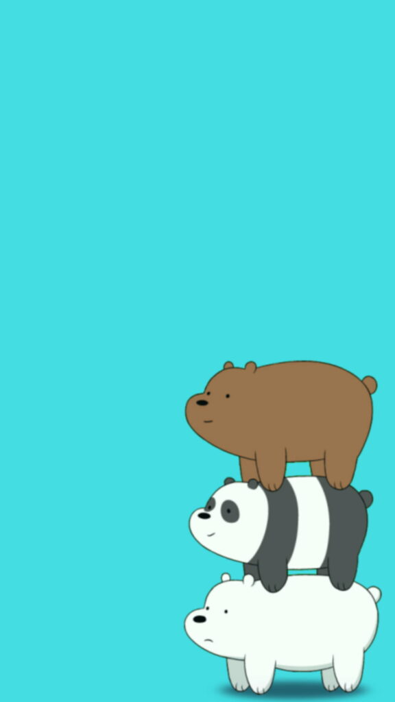 Cute Cartoon Network Trio: We Bare Bears in an HD Phone Wallpaper Background