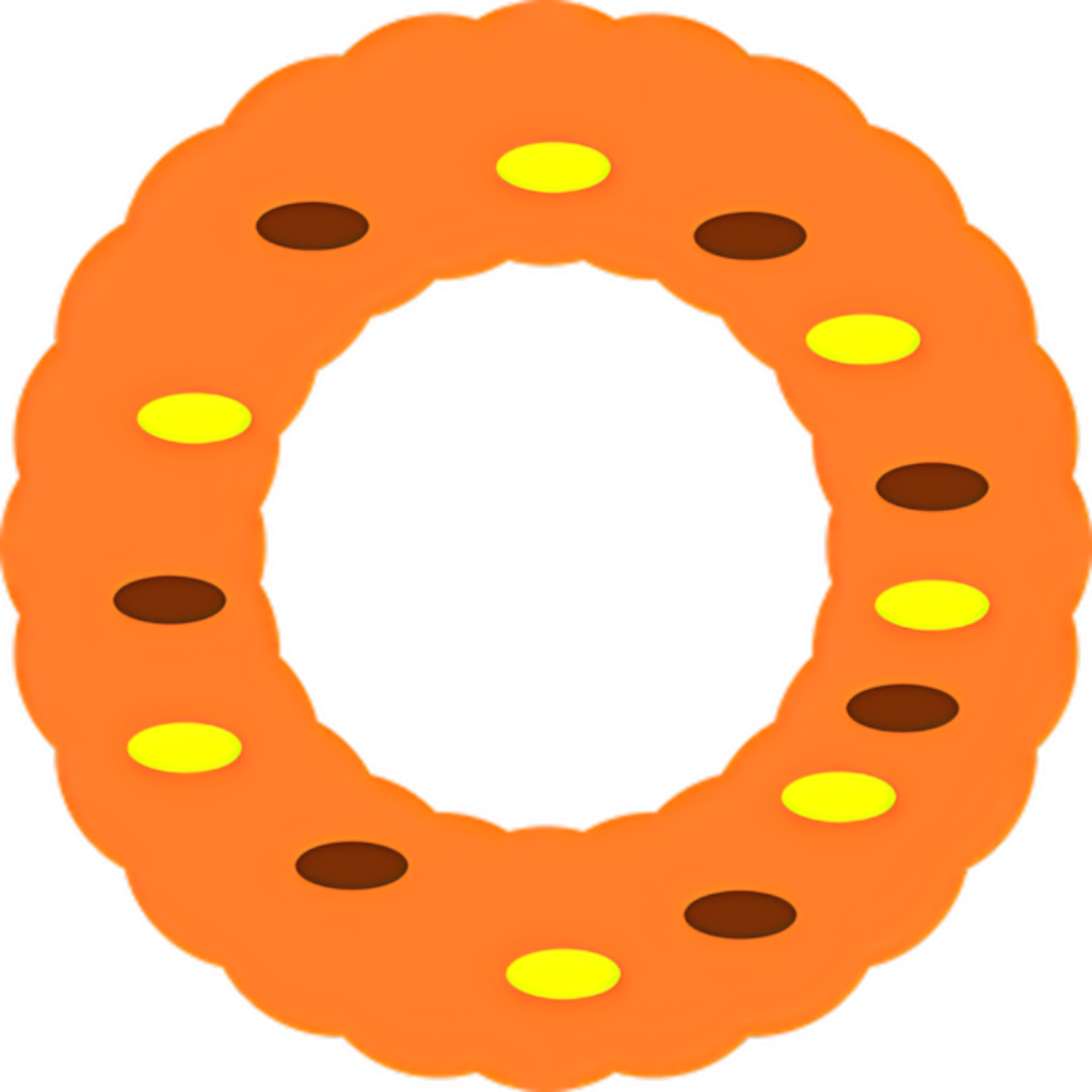 Cartoon Orange Donut with Scalloped Edge – Unique Wallpaper Design