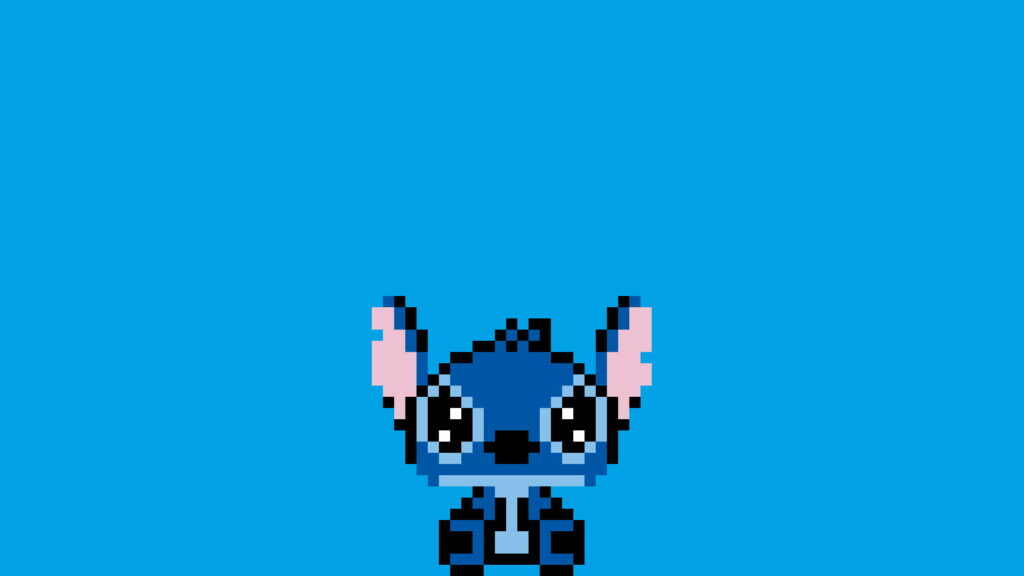 Cartoon Stitch: Vibrant Pixel Art Masterpiece & HD Wallpaper
