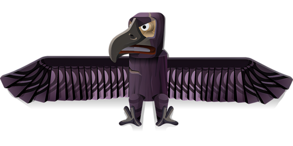 Cartoon Vulture Wallpaper: Bold Design with Purple & Gray Tones