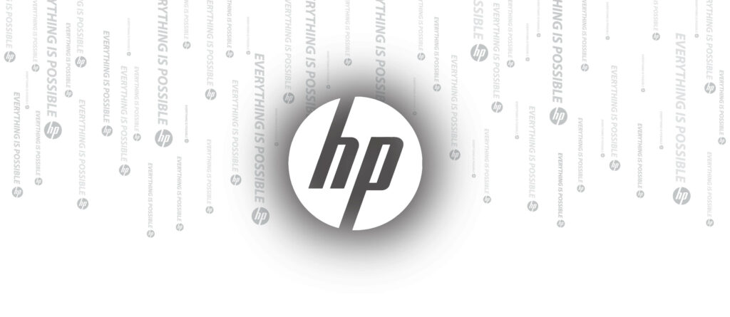Unleashing Boundless Possibilities: Hp Laptop Emblem amidst Cascading Motivational Texts on Plain Background Wallpaper
